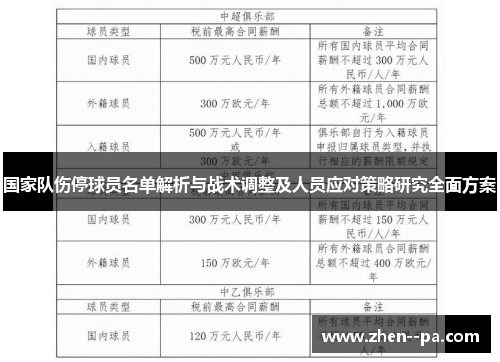 国家队伤停球员名单解析与战术调整及人员应对策略研究全面方案